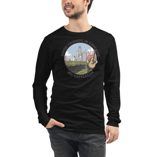 Good Friends in Chicago Unisex Long Sleeve T-shirt - Image 2