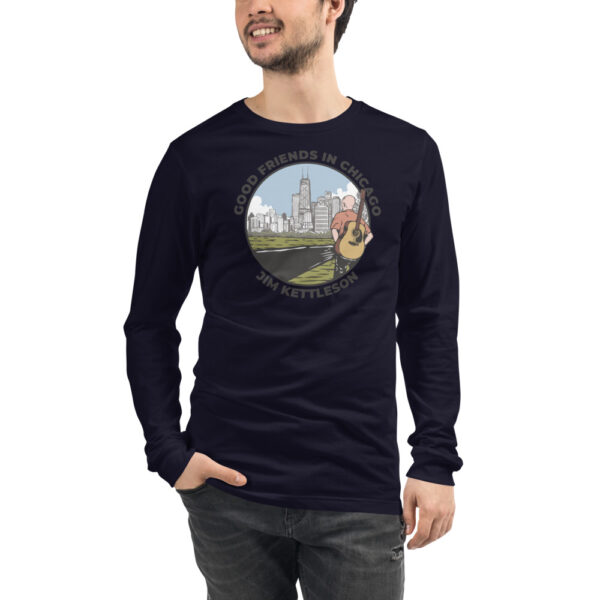 Good Friends in Chicago Unisex Long Sleeve T-shirt - Image 4